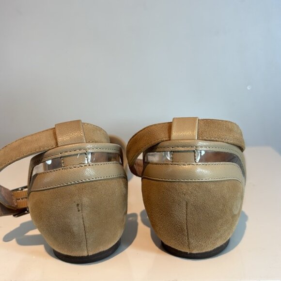 Ron White tan suede pointed flats with ankle strap size 6.5 - Picture 5 of 10